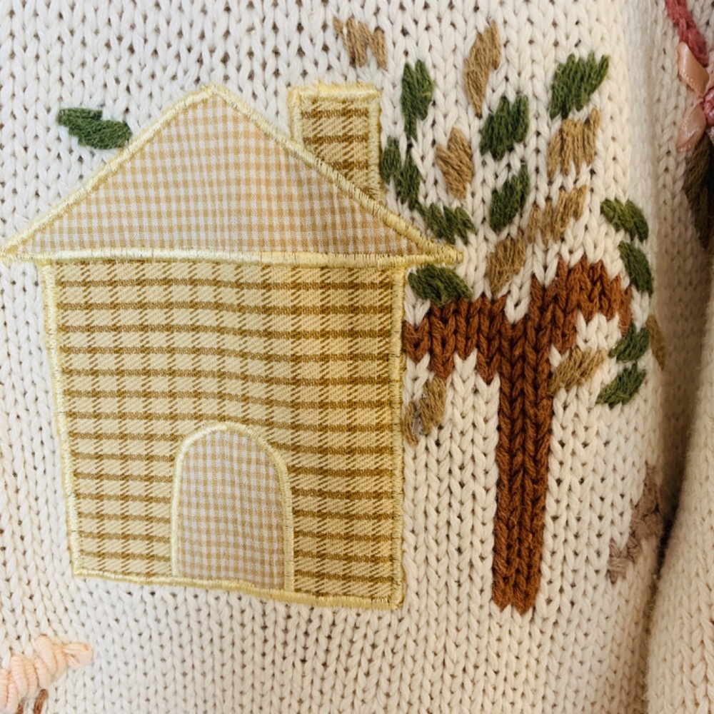 Vintage Alexa Grace Embroidered Sweater Cardigan Womens Large Cottagecore Floral - Picture 10 of 16